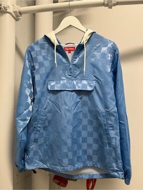 Supreme Sky Blue Checkboard Pullover Anorak